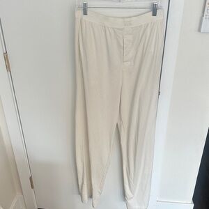 Skims cotton loose lounge pants - bone/off white